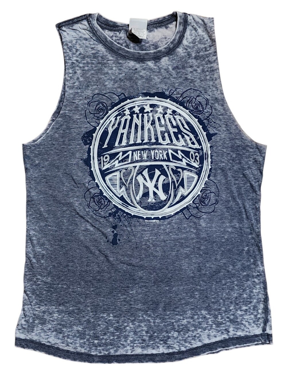 New York Yankees Grey Graphic Muscle Tank - Ladies -  XL
